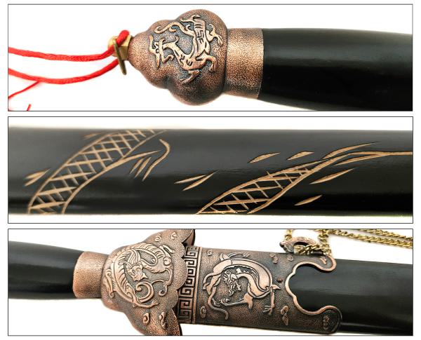 Tai Chi Schwert Übungsschwert mit Holzscheide schwarz